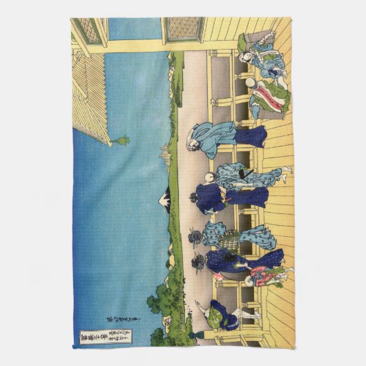 Katsushika Hokusai - Saal Sazai, Temple 500 Rakan Geschirrtuch (Vertikal)