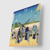 Katsushika Hokusai - Saal Sazai, Temple 500 Rakan Quadratische Wanduhr (Winkel)