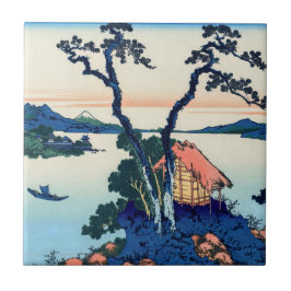 Katsushika Hokusai - Suwa-See in der Provinz Shina Fliese