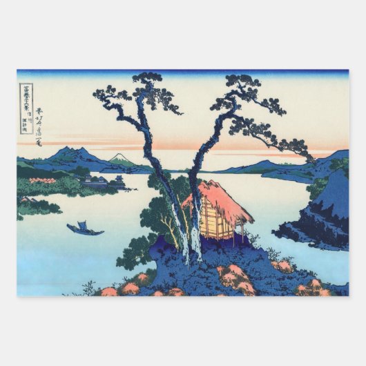 Katsushika Hokusai - Suwa-See in der Provinz Shina Geschenkpapier Set (Vorderseite)