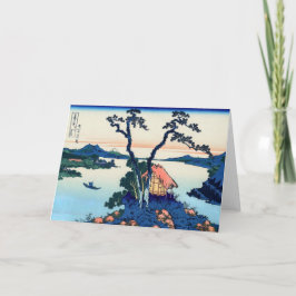 Katsushika Hokusai - Suwa-See in der Provinz Shina Karte