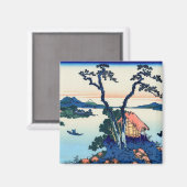 Katsushika Hokusai - Suwa-See in der Provinz Shina Magnet (Vorderseite/Rückseite)