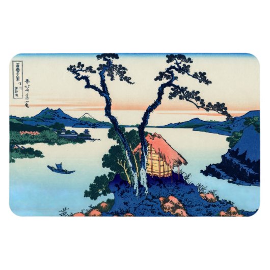 Katsushika Hokusai - Suwa-See in der Provinz Shina Magnet (Horizontal)