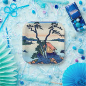 Katsushika Hokusai - Suwa-See in der Provinz Shina Pappteller (Party)