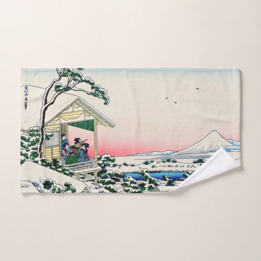 Katsushika Hokusai - Teehaus bei Koishikawa Badhandtuch Set (Handtuch)