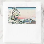 Katsushika Hokusai - Teehaus bei Koishikawa Rechteckiger Aufkleber (Tasche)