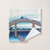 Katsushika Hokusai - Unter der Mannenbrücke, Fukag Badhandtuch Set (Waschlappen)