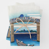 Katsushika Hokusai - Unter der Mannenbrücke, Fukag Geschenkpapier Set (Beispiel)