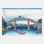 Katsushika Hokusai - Unter der Mannenbrücke, Fukag Geschenkpapier Set (Vorderseite)