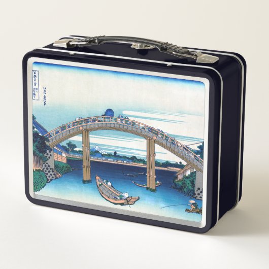 Katsushika Hokusai - Unter der Mannenbrücke, Fukag Metall Brotdose (Rückseite)
