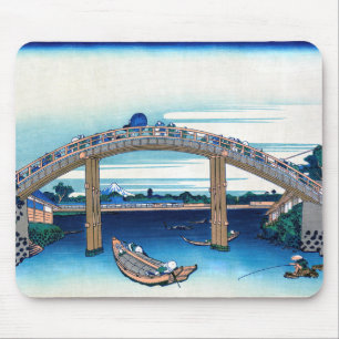Katsushika Hokusai - Unter der Mannenbrücke, Fukag Mousepad