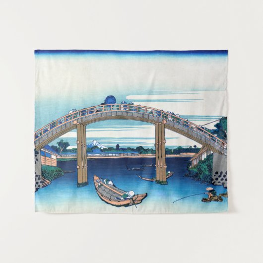 Katsushika Hokusai - Unter der Mannenbrücke, Fukag Wandteppich (Vorderseite (Horizontal))