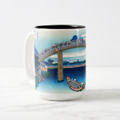 Katsushika Hokusai - Unter der Mannenbrücke, Fukag Zweifarbige Tasse (Vorderseite Links)