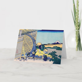 Katsushika Hokusai - Wassermühle in Onden Karte