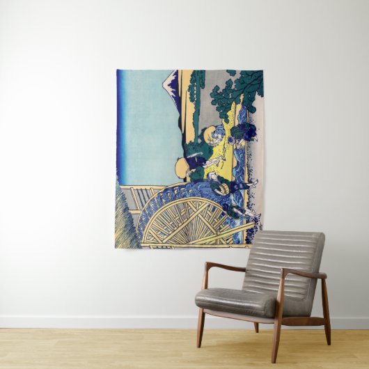 Katsushika Hokusai - Wassermühle in Onden Wandteppich (Beispiel)