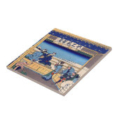 Katsushika Hokusai - Yoshida auf dem Tokaido Fliese (Seite)