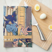 Katsushika Hokusai - Yoshida auf dem Tokaido Geschirrtuch (Viertel Falte)