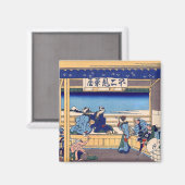 Katsushika Hokusai - Yoshida auf dem Tokaido Magnet (Vorderseite/Rückseite)