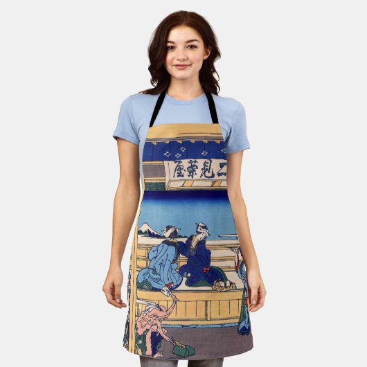 Katsushika Hokusai - Yoshida auf dem Tokaido Schürze (Getragen)