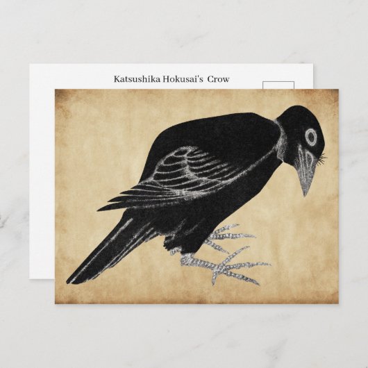Katsushika Hokusais Crow 1814 Postkarte (Vorne/Hinten)