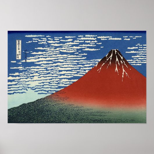 Katsushika Hokusais Red Fuji Poster (Vorne)