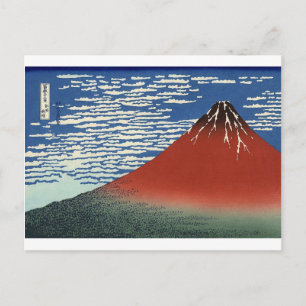 Katsushika Hokusais Red Fuji Postkarte