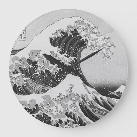 Katsushika Hokusai's The Great Wave off Kanagawa - Große Wanduhr (Vorderseite)