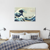Katsushika Hokusai's The Great Wave off Kanagawa Leinwanddruck (Insitu (Schlafzimmer))