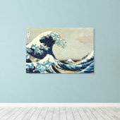 Katsushika Hokusai's The Great Wave off Kanagawa Leinwanddruck (Insitu (Holzboden))