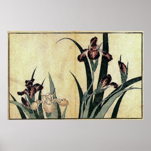 Katsushika Hokusais Ukiyo-e Woodcut Print: Irische Poster (Vorne)