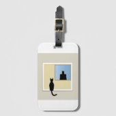 Katt i fönster gepäckanhänger (Vorderseite Vertikal)