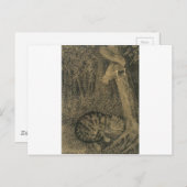 Katt Og Ekorn von Theodor Severin Kittelsen Postkarte (Vorne/Hinten)