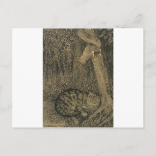 Katt Og Ekorn von Theodor Severin Kittelsen Postkarte