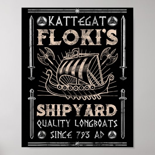 Kattegat Flokis Shipyard Nordic Mythology Viking Poster (Vorne)