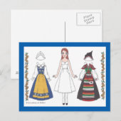 Katti of Sweden Paper Doll Postcard Postkarte (Vorne/Hinten)