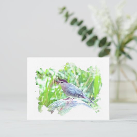 Katvogel auf einem Ball Postkarte (Stehend Vorderseite)