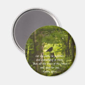 Katvogel im Waldgrün Magnet (Vorderseite/Rückseite)