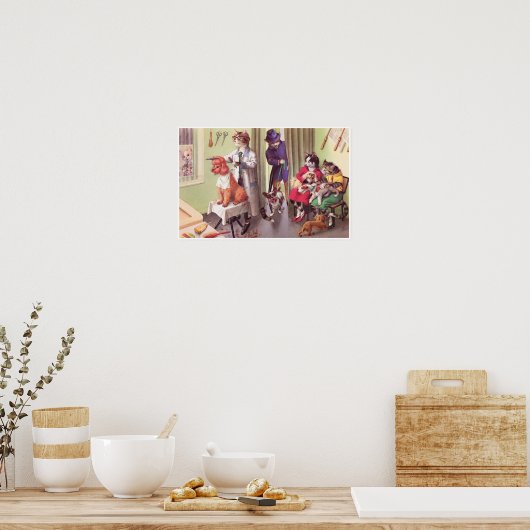 KATWALKS: Bulldog im Barbers Poster Art (Küche)