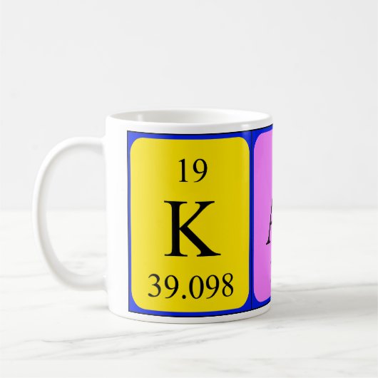 Katy Namen-Tasse periodischer Tabelle Kaffeetasse (Links)
