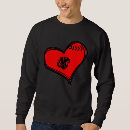 Katy Tigers Baseball Heart Sweatshirt (Vorderseite)