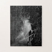 Katydid Grasshopper in Schwarz und Weiß Puzzle (Vertikal)