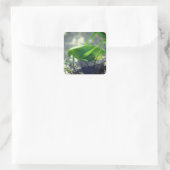 Katydid Grasshopper Nature Quadratischer Aufkleber (Tasche)