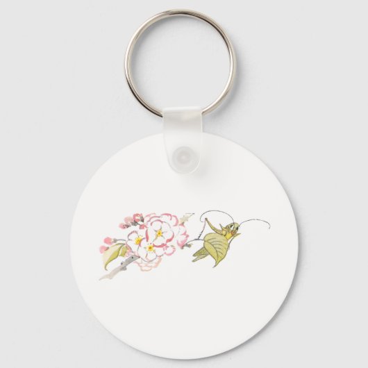 Katydid mit Kirschblüten Schlüsselanhänger (Vorderseite)