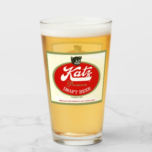 Katz Draft Beer, Drewrys, Chicago, IL Glas (Vorne (Gefüllt))