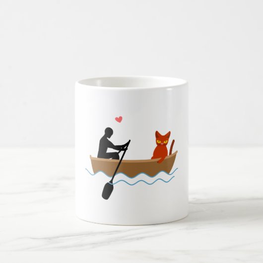 Katz in einer Row-Boot-Tasse Kaffeetasse (Mittel)
