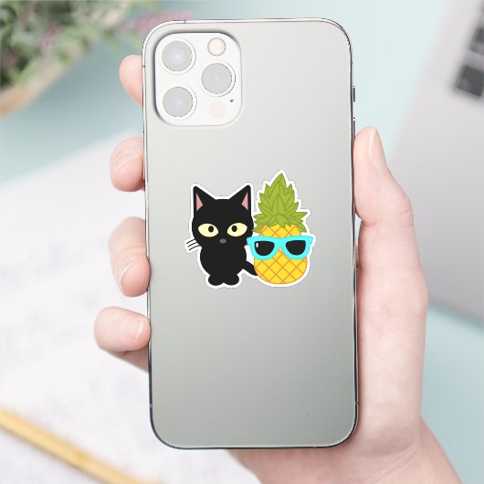 Katz und Ananas sind die besten Freunde Aufkleber (Telefon)