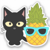 Katz und Ananas sind die besten Freunde Aufkleber (Vorderseite)