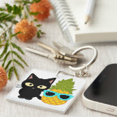 Katz und Ananas sind die besten Freunde Schlüsselanhänger (Vorderseite rechts)