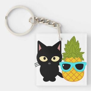 Katz und Ananas sind die besten Freunde Schlüsselanhänger