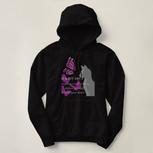 Katz- und Schmetterling Hoodie (Design vorne)